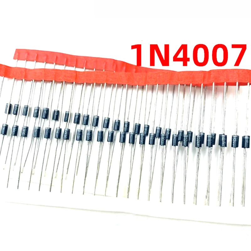 100Pcs DO-41 1N4007 Rectifier Diodes Electronic Components Supplies 1A 1200V PV 
