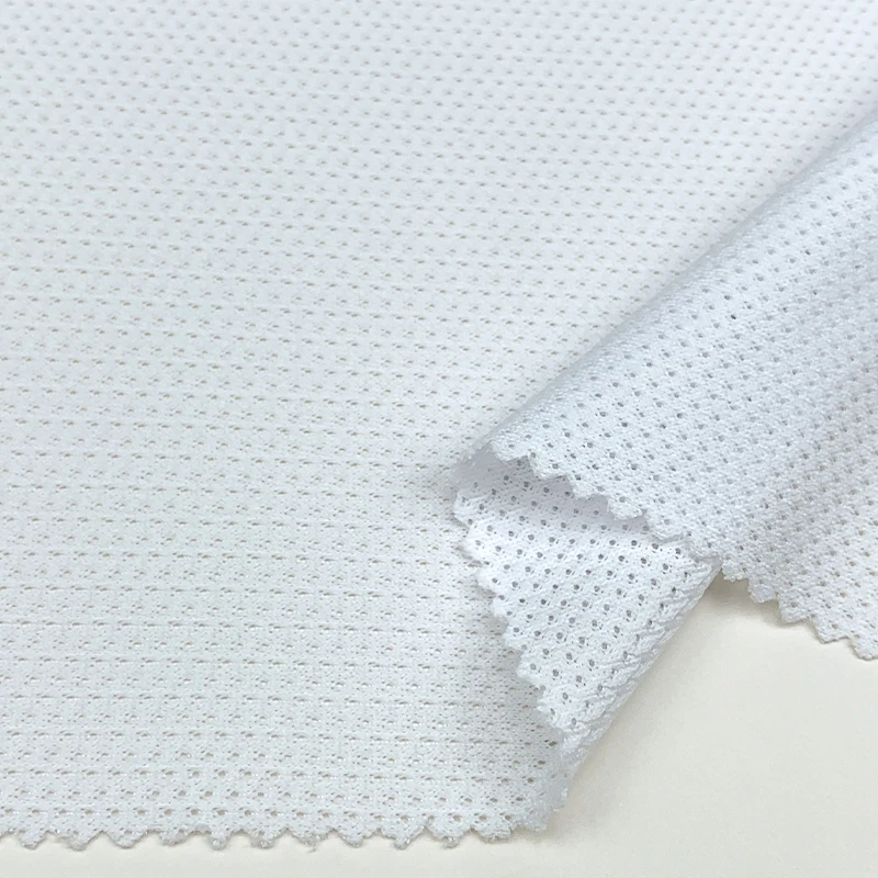 100% Polyester Dry Fit Soft Tricot Knitted Breathable Mesh Fabric for Garment Sports Clothing details