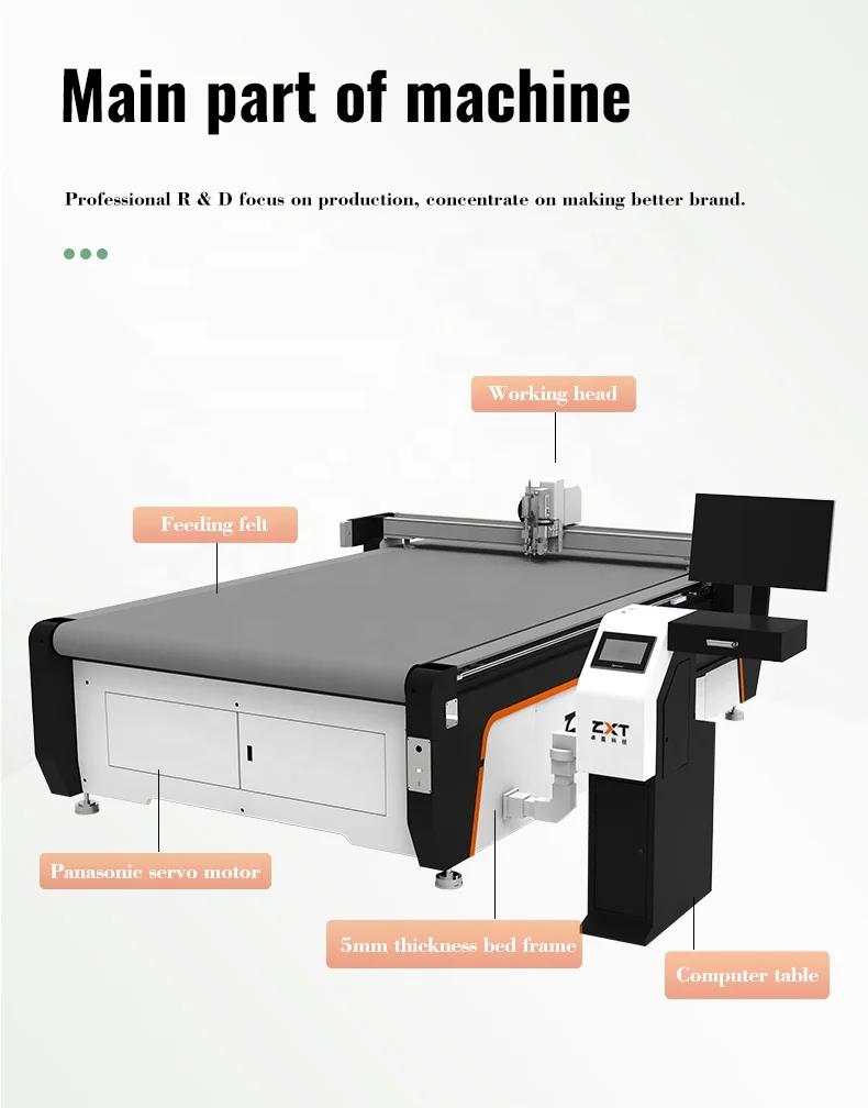 Tarpaulin Membrane Structure PVC Fabric Long Pattern Flatbed Cutter Automatic Feeding Digital Knife Cutting Machine