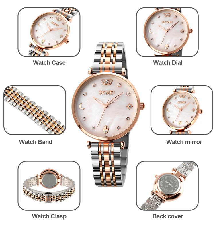 Skmei 1800 Quartz Stainless Steel Women’s Watch description image