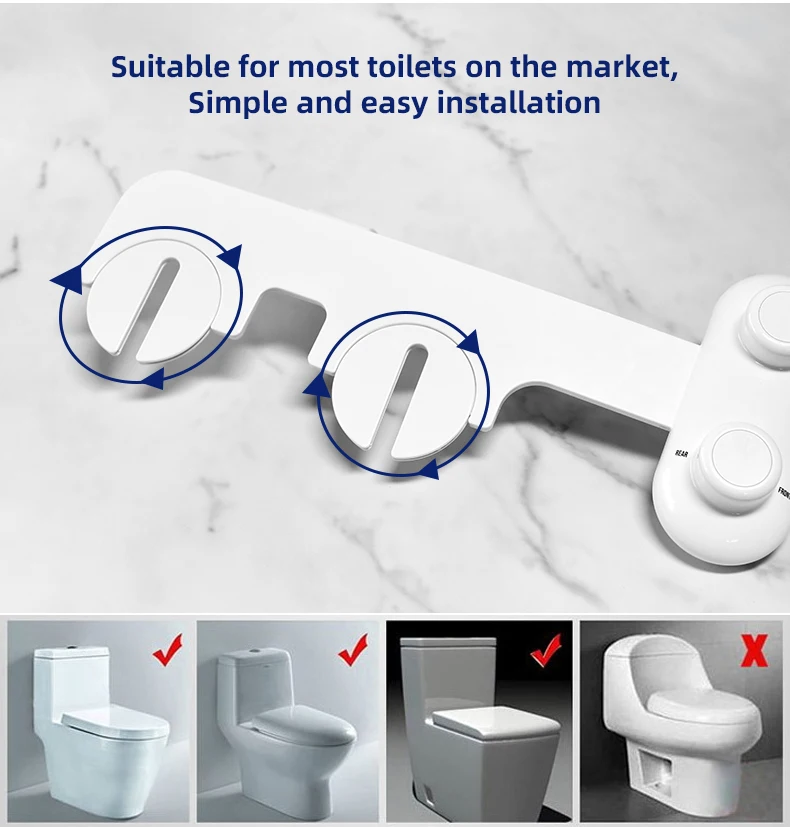 Bathroom Ultra Slim Non Electric Smart Toilet Bidet Dual Nozzle Self-Cleaning Bidet Toilet Attachment Water Sprayer Bidet details