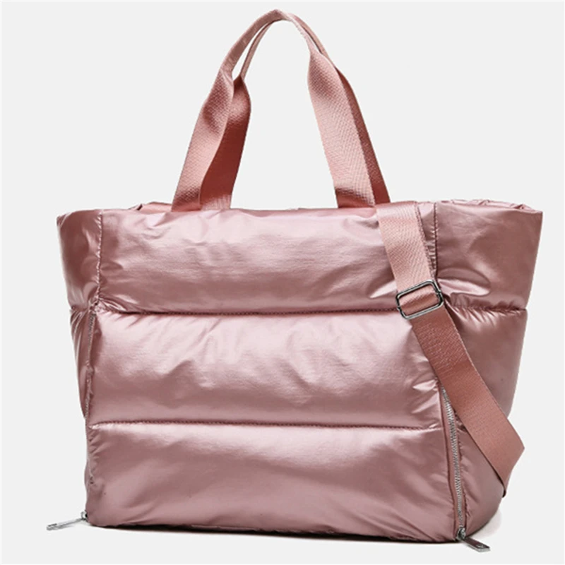 Fashion Large Capacity Waterproof Puffy Shoulder Quilted Puffer Tote Bags For Ladies