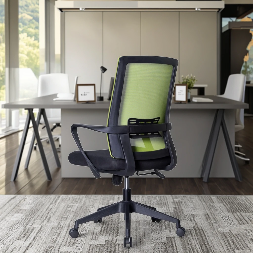 Modern Compact Lecture Hall Training Ergonomic PU Leather Executive Chairs Fixed Headrest Adjustable Lumbar Support Fabric Seat 2