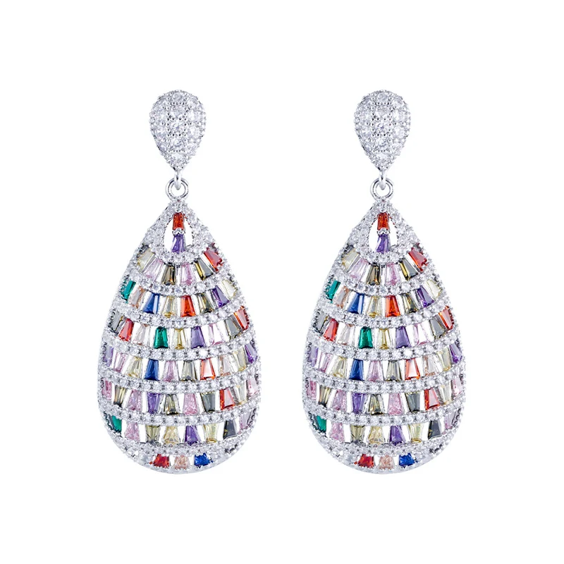 Expensive Chunky Oversize Jewelry Multicolor Cubic Zirconia Big Long ...
