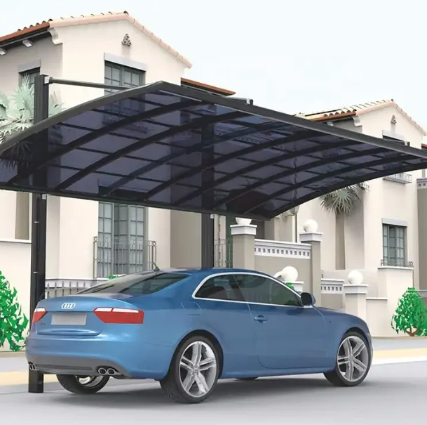 Aluminum Frame Cantilever Carport Polycarbonate Sheet Roofing Car Shed ...