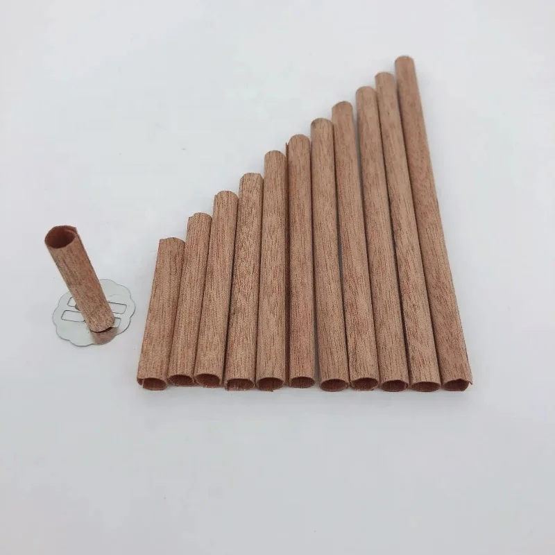 Factory Custom Various Styles Wood Wick Cross With Iron Stand Wooden Candle Wicks for Soy Wax Candle Making