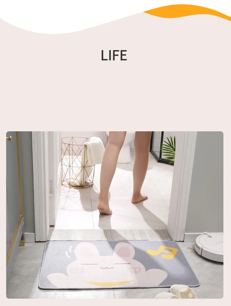  high quality Environment Friendly cute Absorbent Bathroom Mat Living Room Bedroom Doormat factory