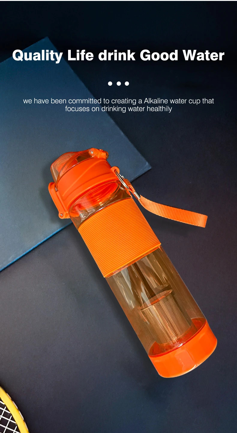Fitness Sports Drinking Water Bottle Zinc Plastic Private Label Alkaline Water Manufacturer Alkaline Water Cup