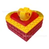 8cm red box gold ribbon gold screw