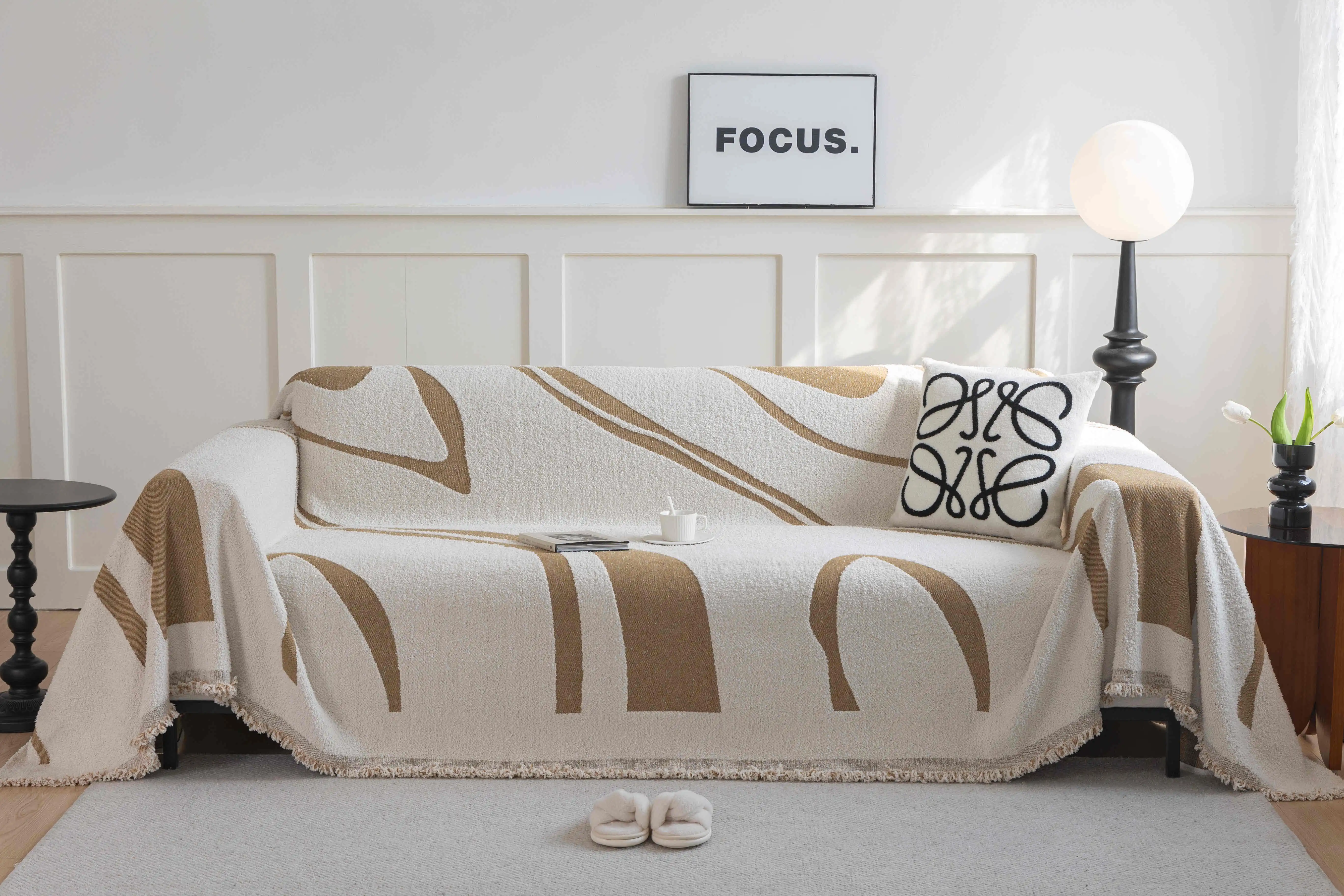 100%Cotton Print Tassel Bedcover Sofa Blanket
