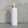 glossy white + white bamboo pump