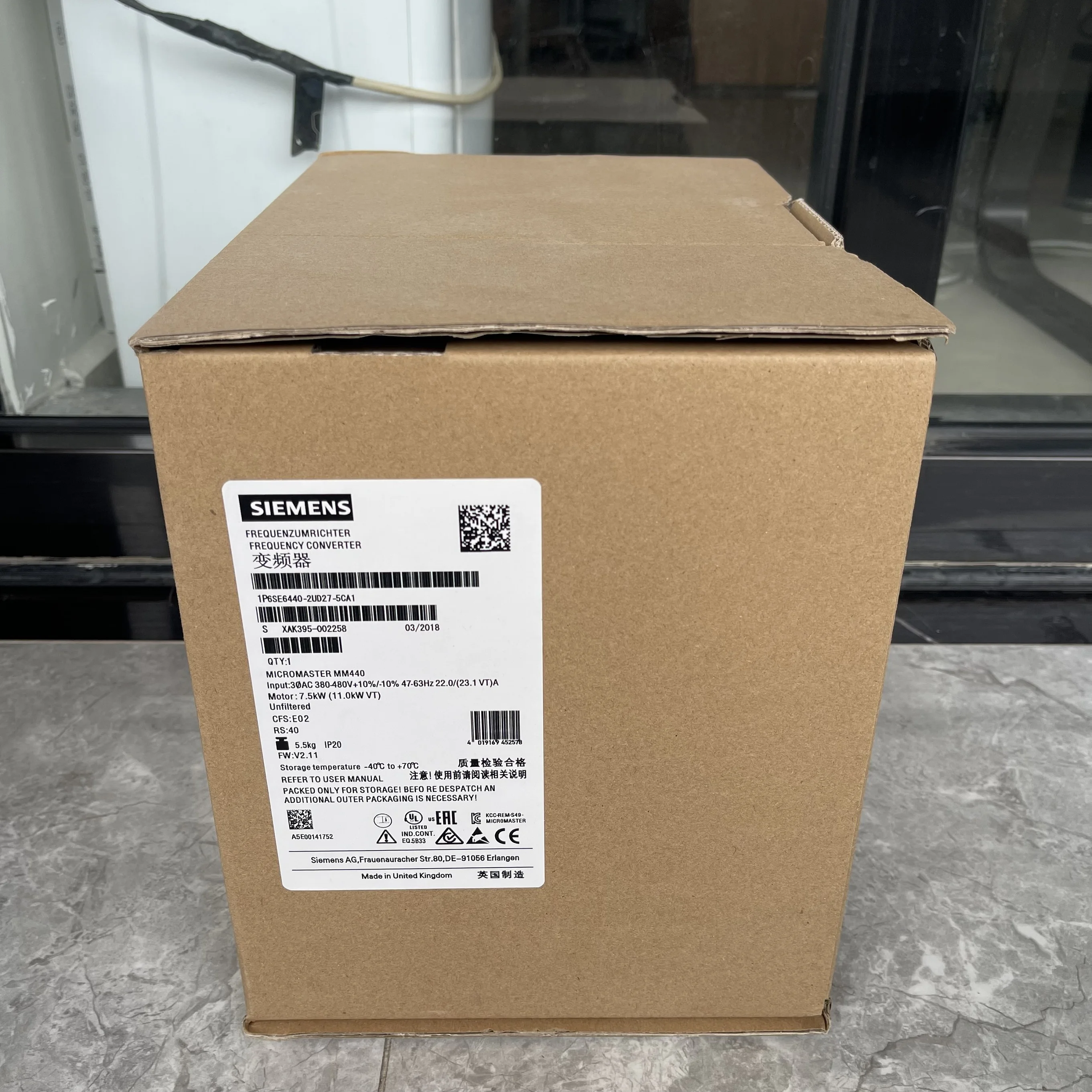 Siemens Frequency Converter 6SE6440-2UD27-5CA1 Siemens Frequency Converter 6SE6440-2UD27-5CA1