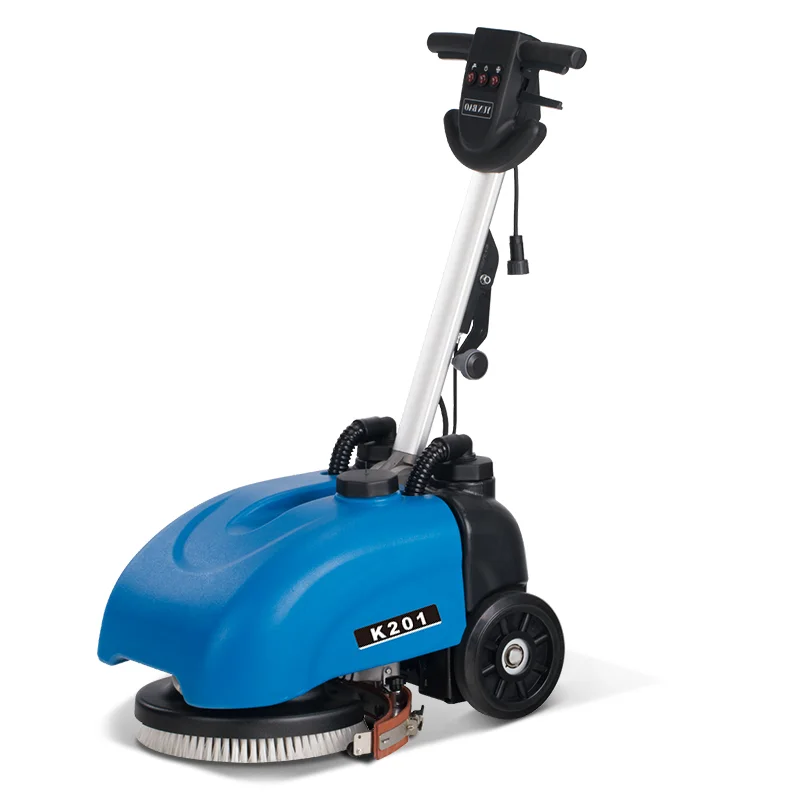 Blue Color  T201 Small Size 13 Inch Brush Automatic Hand Held Electric New Design Industrial Compact Floor Scrubber With Cable