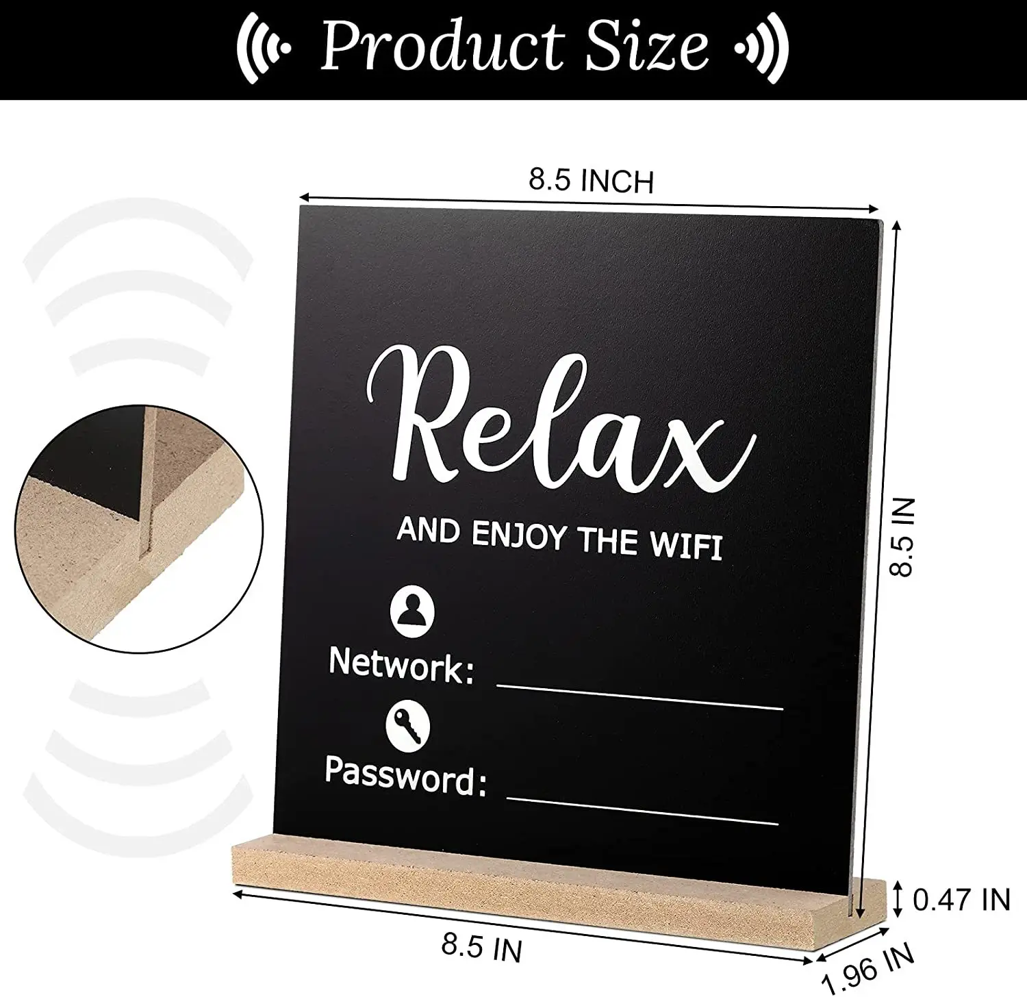 Wooden Signage Blackboard Table Centerpiece Logo Wifi Password Cue ...