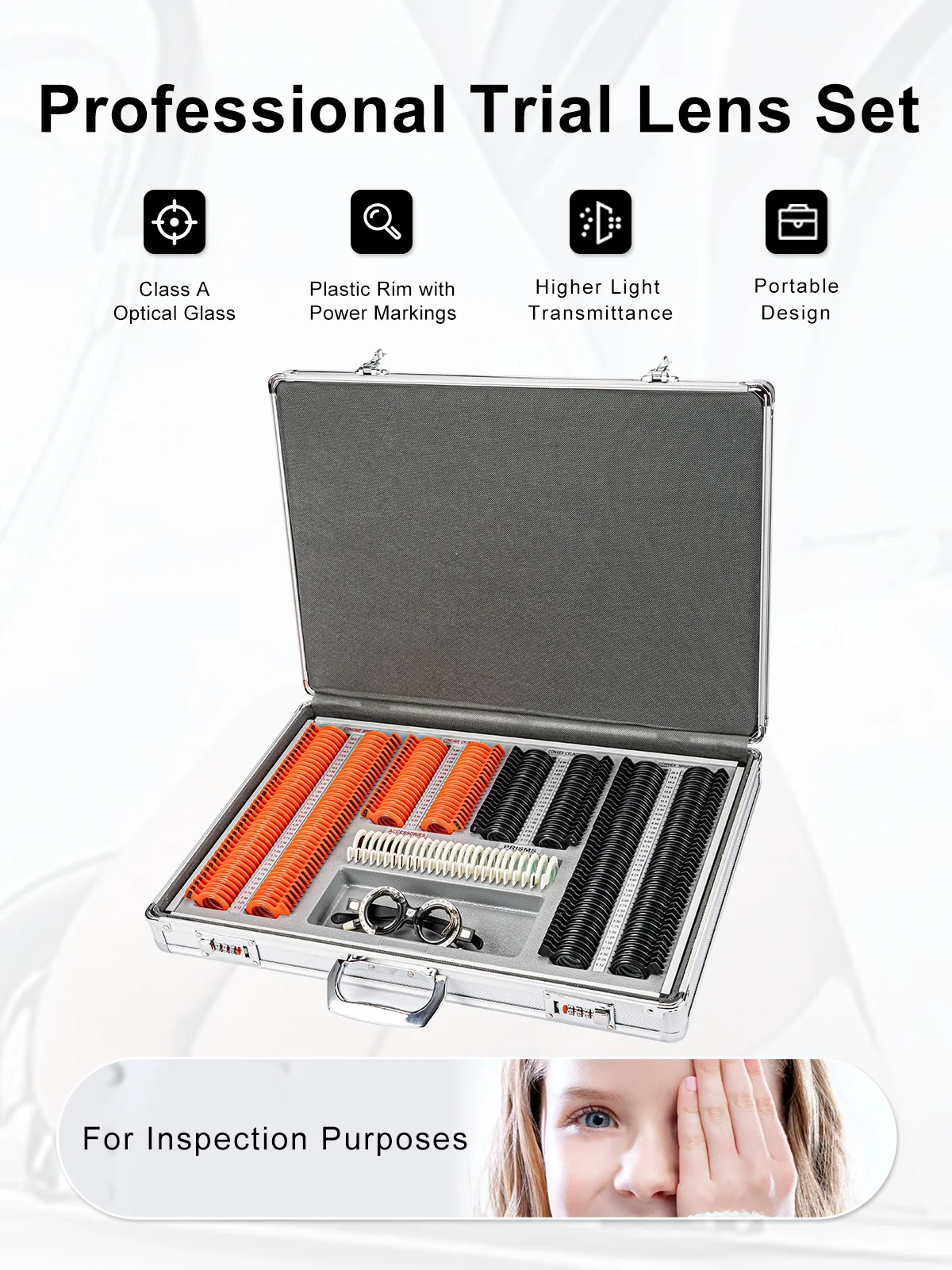 Eye Sight Examination Instrument Optical Optometry Test Box Equipment SL-266B Trial Lens Set