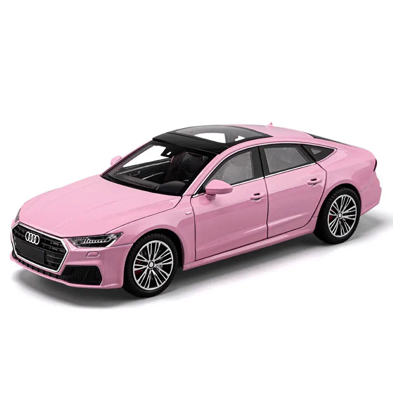 Simulation 1:24  A7 Toy Gift for Kids with Sound and Light Pullback Die Cast Model Car