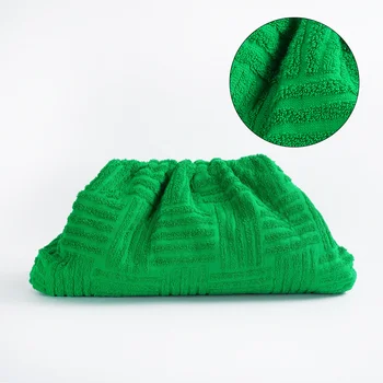 Stylish Branded Green Purses Large Size Toweling Purses Women Clutch Bags Ins Hot Fashion Women Towel Handbags