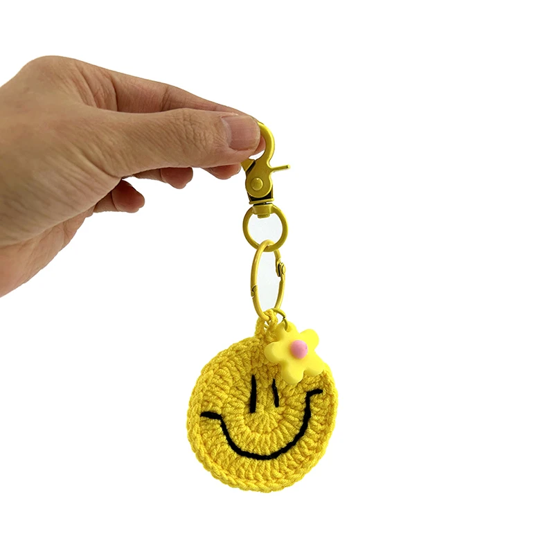 Handmade Crochet smiley Face Key Rings Bags Charms Key Charms DIY Bags ...