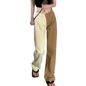 Custom Women's Vintage Panel Straight Denim Cargo Pants