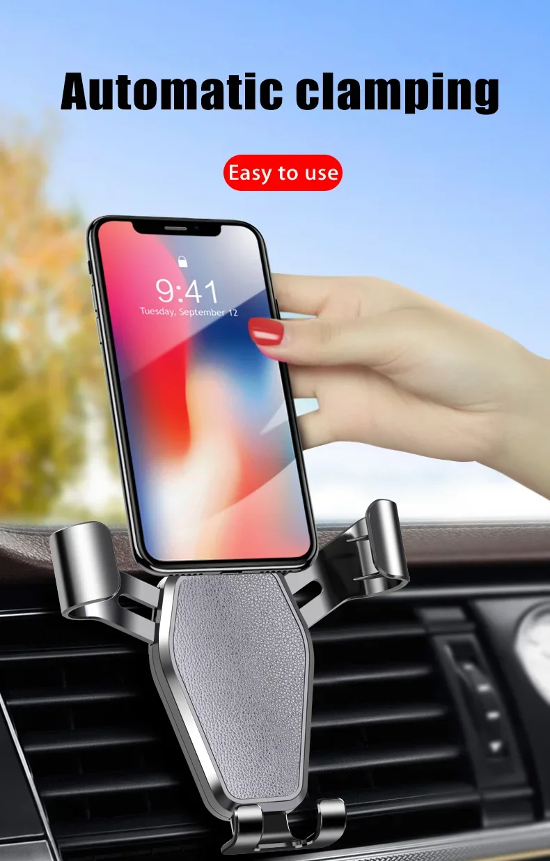 Universal Gravity Auto Phone Holder Car Air Vent Clip Mount Mobile
