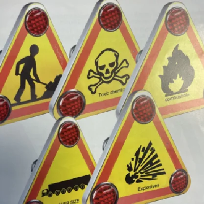 Rechargeable LED Safety Warning Triangle Magnetic Truck & Construction Vehicle Accessory
