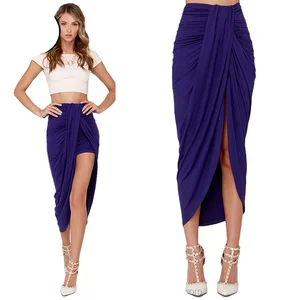 High Quality Custom Organic Maxi Pencil Skirt Excellent for Office Ladies Asymmetrical Elastic High Waist Summer Slit