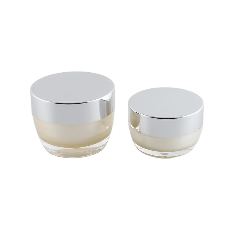 High-grade mushroom shape acrylic empty cream jar with aluminum cap 15g 30g 50g