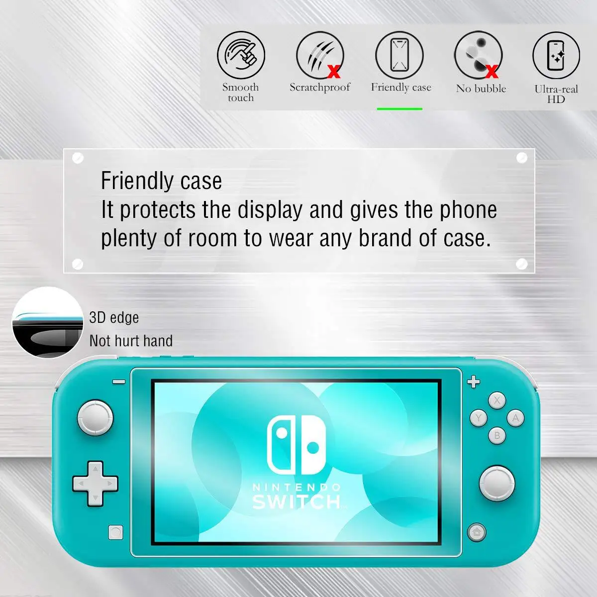 
 2 упаковки, Защита экрана для Nintendo Switch, без пузырьков от царапин, HD закаленное стекло, пленка для защиты экрана для Switch Lite  