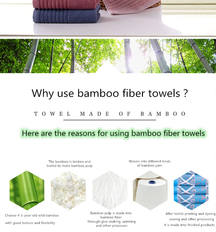 Wholesale promotional terry printing  towel 100% bamboo fiber face towels bath towel factory