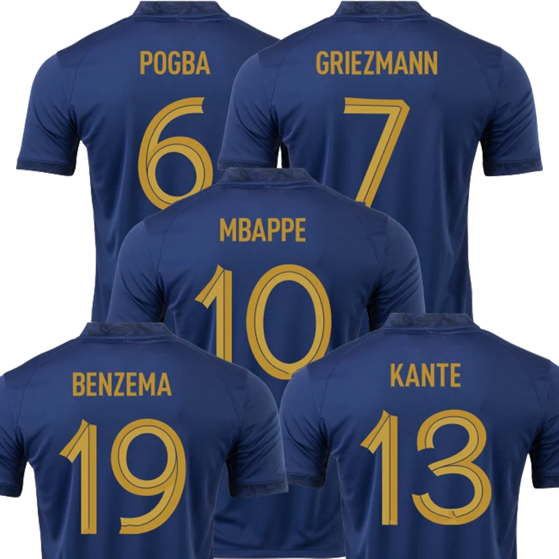 Wholesale France National Soccer Jersey 2022 10 Mbappe 6 Pogba