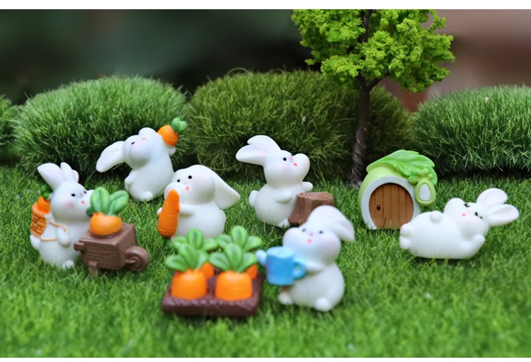 White Rabbit Figure Miniatures - DIY Easter Decor Ideas