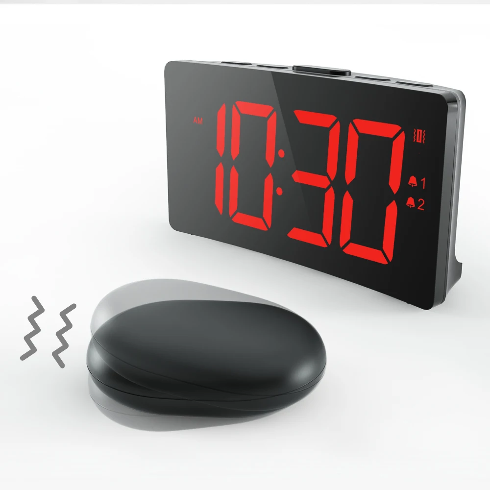 HAPTIME Neues Modell Individueller LED-Bett-Vibrationswecker Vibrator fr  Gehrlose und Schwerhrige