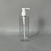 Bouteille transparente avec pompe blanche