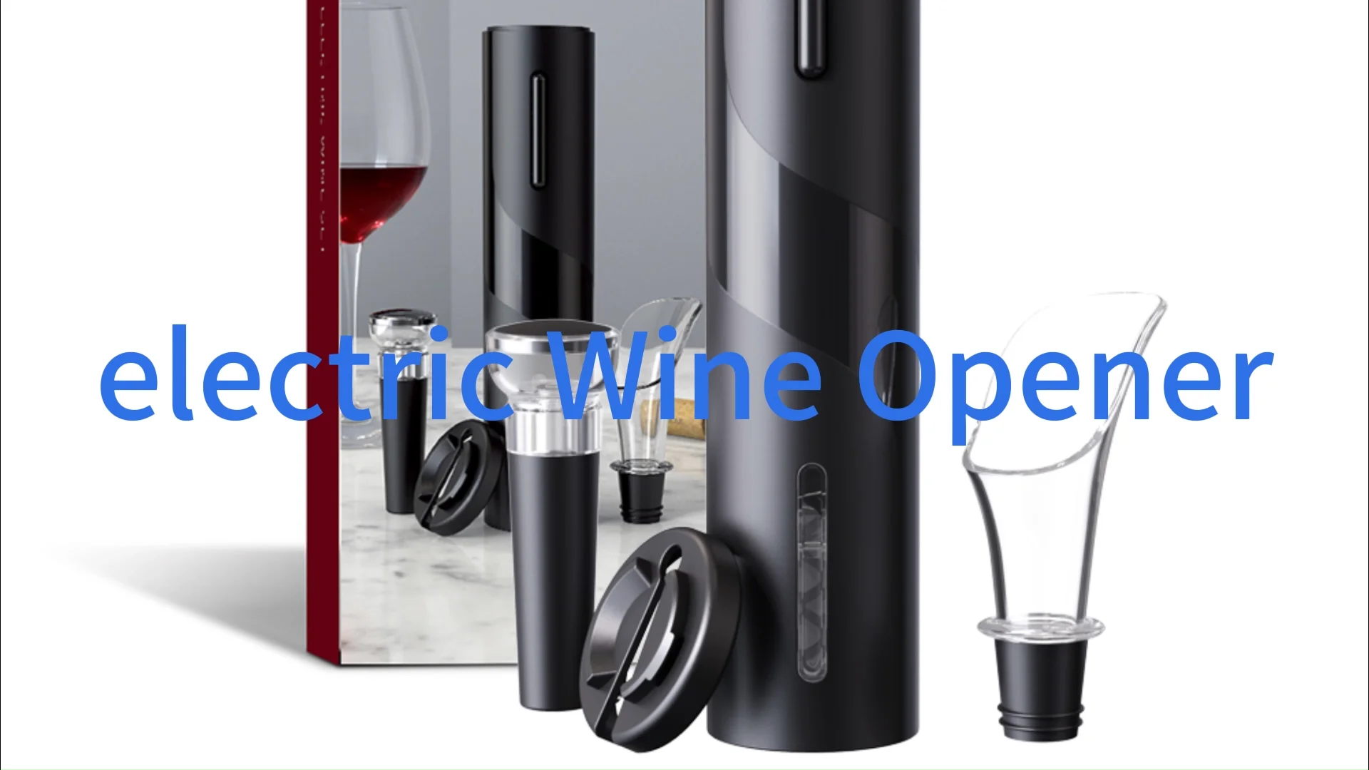 4 In 1 Electric Wine Corkscrew Rechargeable Automatic Bottle Opener Kit