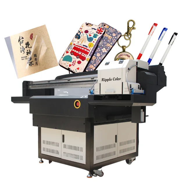 Fast speed flatbed uv printer A1 size 9060 with xp600 heads high quality printing for skateboards uv printer