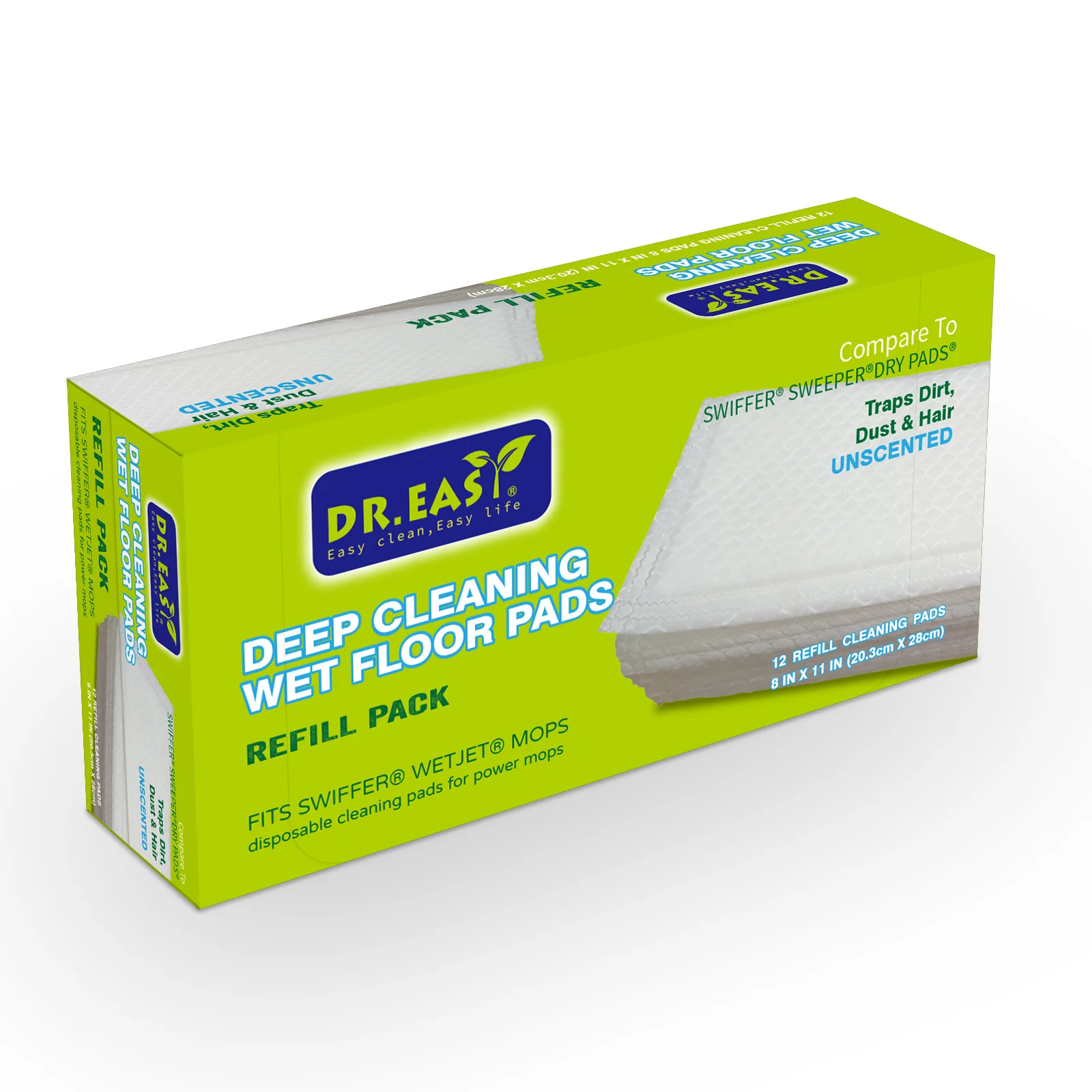 20.3*28cm Dr Easy Different Size Flat Mop Duster Dry Floor One Time Use Sweeping Cloth Refills