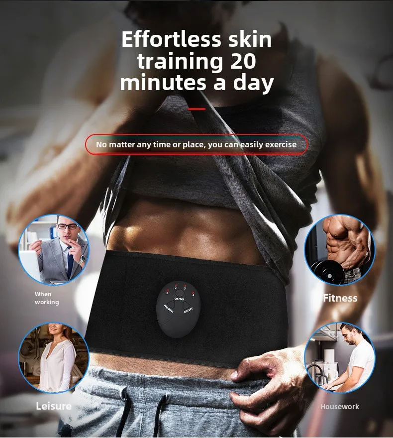 EMS Muscle Stimulator Electro Stimulator Muscle Fitness Belt Waist Trainer Belt for Women and Man