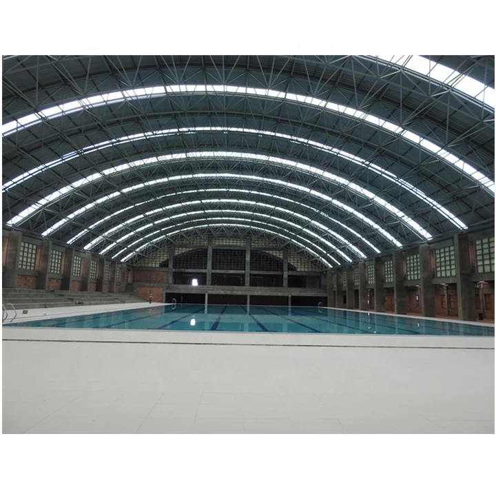 LFBJMB Space Truss Curved Metallic Prefab Steel Structure Swimming Pool Roof
