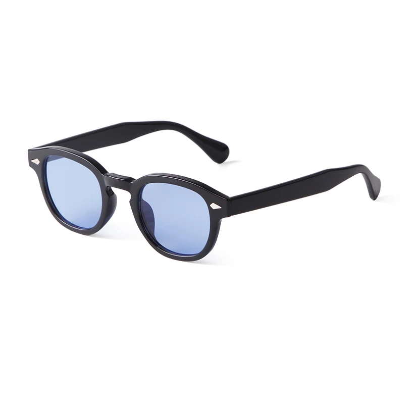 Lunettes De Soleil Rétro Hally & Son - Monture Acétate Marron, Verres Bleu Dégradé UV400