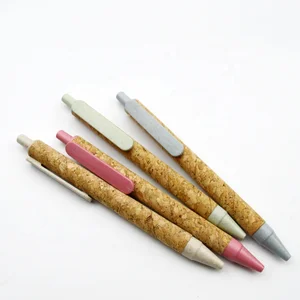 Eco Friendly Customised Pens Promotional Gift Paper Cork Ball Point Pen with Logo