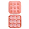 9 pink football ice molds