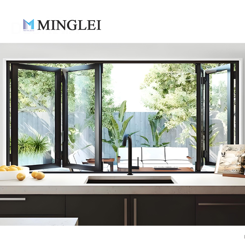 Luxury Style Thermal Break Aluminum Profile windows Multi Functional Folding Window with Triple Glazed