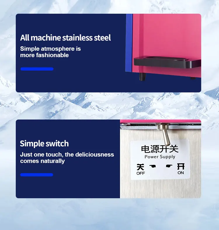 3 Flavors Ice Cream Machine Abs + Stainless Steel Ice Cream Freezer