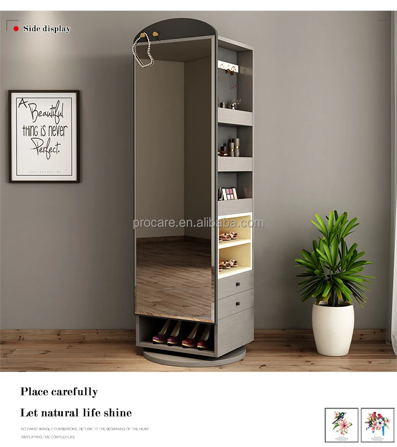 Modern And Simple Fulllength Mirror Multifunctional Creative Rotating