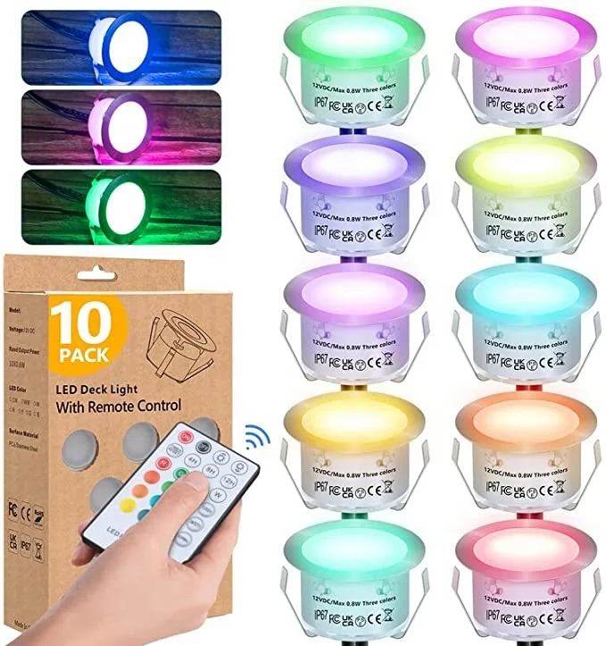 Factory Price IP67 Waterproof LED RGB Boat Deck Light 12V  Underground Led Spot Light With Remote  for Garden Lighting