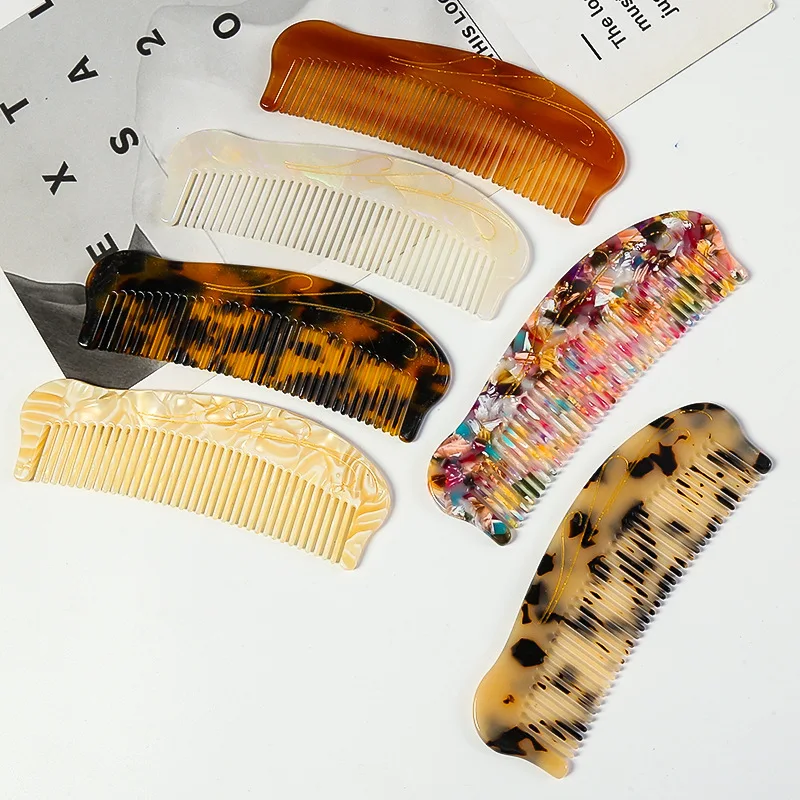 DOWELL New Marbled Color Straight Tooth Comb Anti-static Leopard Acetate Hair Comb