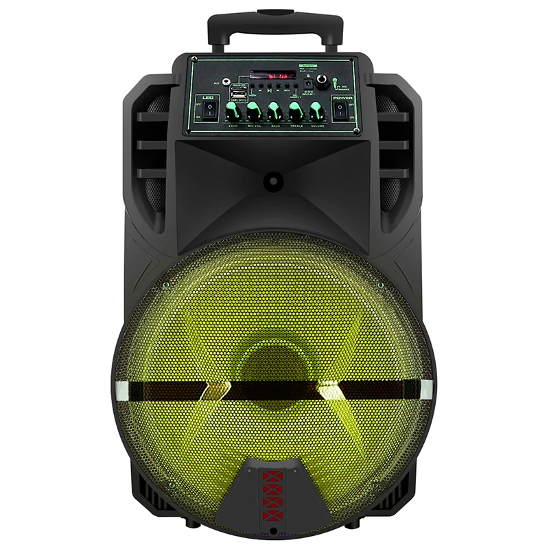 New Private Mold 12 Inch Portable Out Door Trolley Battery Bt Woofer Big  Horn Powered Echo Dj Speaker With Mic And Led Light - Buy Speaker With  Mic,Battery Powered Speaker Dj,Battery Powered