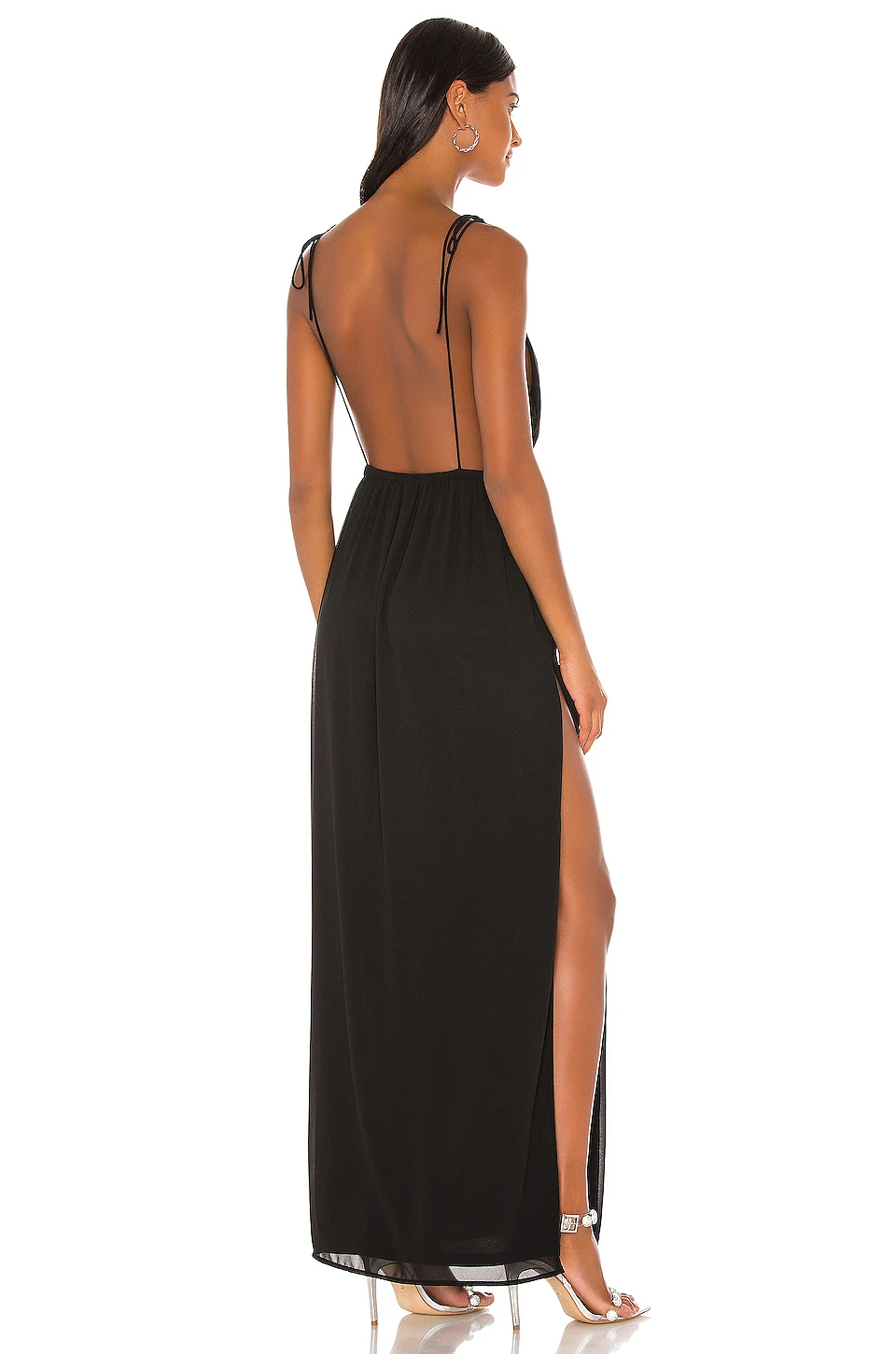 Custom Casual Latest Design New Style Fashion V Neck Sexy Backless Elegant Party Ruffle  Cami Gown Maxi Evening Dress for Women