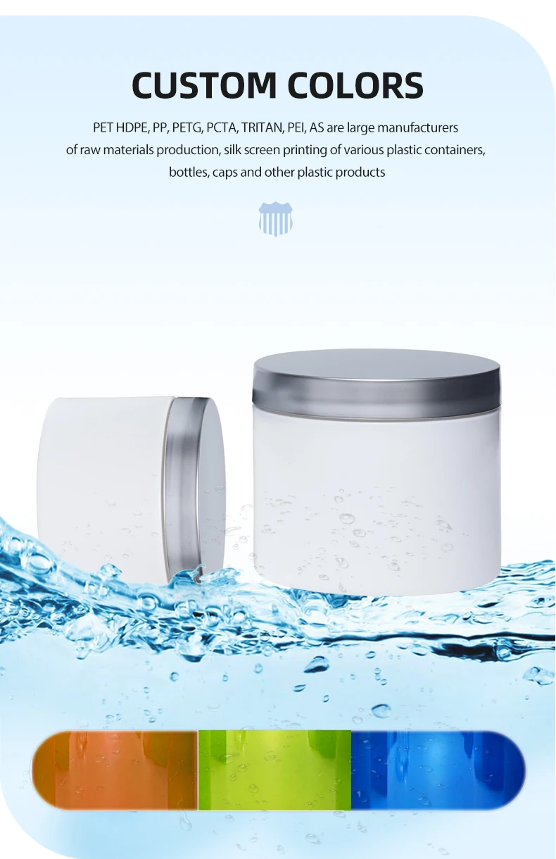 15ml to 600ml Packaging Skin Care Bottle Face Cream Jars Cuscom Color pp Plastic Jar