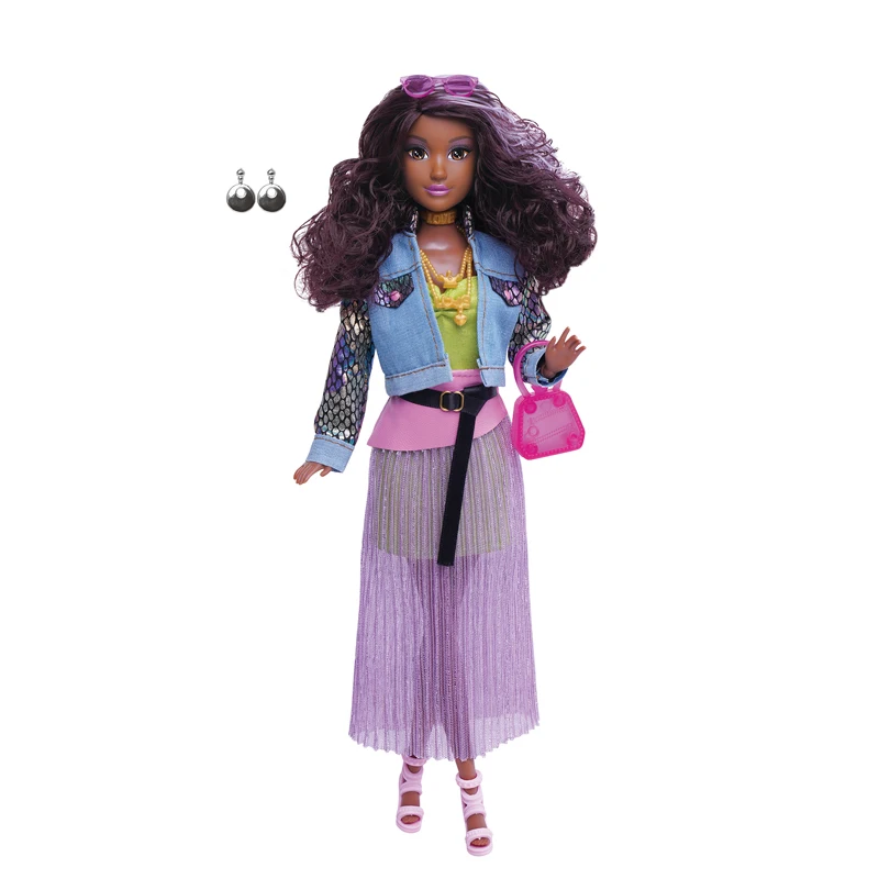 アンリ人形 ANRI 11㎝Season’s Greeting 299/2000 Anlily 11.5 Inch Brown Skin Fashion Doll with Pink Wave Dress